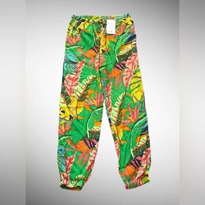 Olivaceous Multicolor Tropical Pants